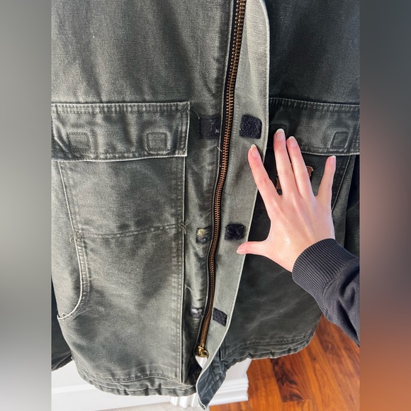 VTG Carhartt Arctic Jacket Quilt Lined Mens Large C26 MOS Green - Picture 5 of 15